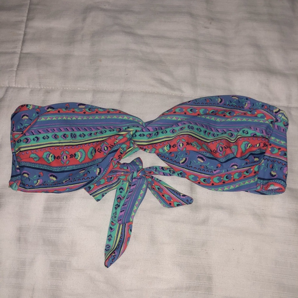 Print Bandeau Bathing Suit Top